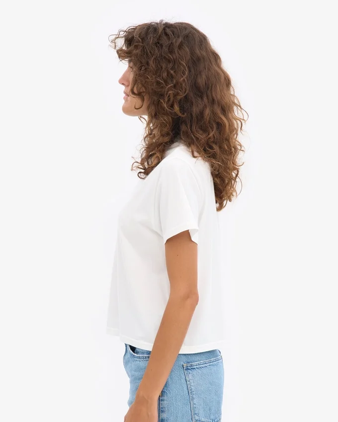 T-shirt court ample en coton bio - Blanc optique