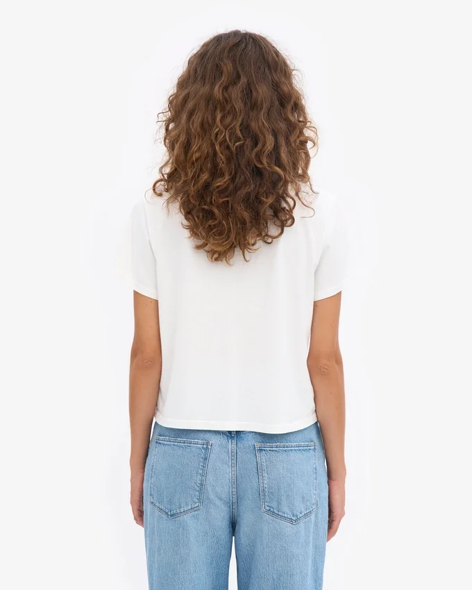 T-shirt court ample en coton bio - Blanc optique