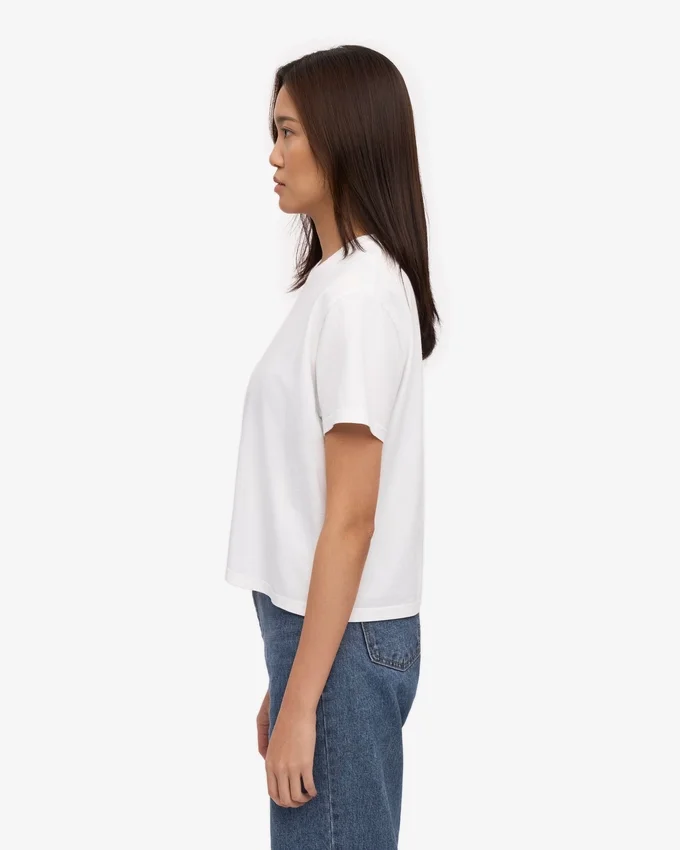 T-shirt court ample en coton bio - Blanc optique