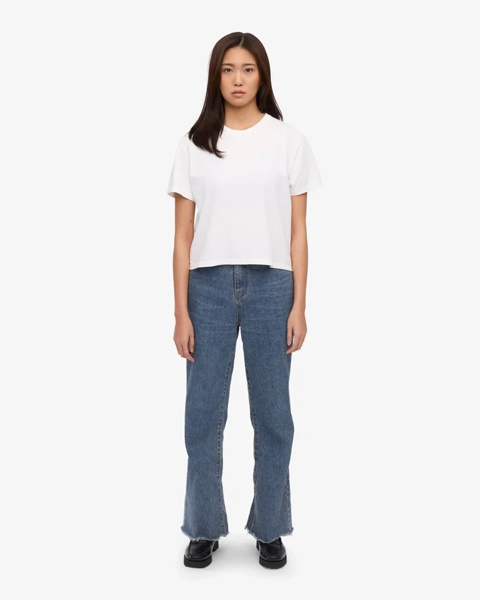 T-shirt court ample en coton bio - Blanc optique