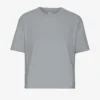 T-shirt court ample en coton bio - Bleu acier