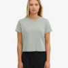 T-shirt court ample en coton bio - Bleu acier