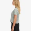 T-shirt court ample en coton bio - Bleu acier
