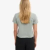 T-shirt court ample en coton bio - Bleu acier