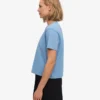 T-shirt court ample en coton bio - Bleu bord de mer