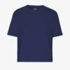 T-shirt court ample en coton bio - Bleu marine