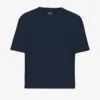 T-shirt court ample en coton bio - Bleu marine