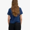T-shirt court ample en coton bio - Bleu marine