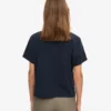 T-shirt court ample en coton bio - Bleu marine