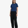 T-shirt court ample en coton bio - Bleu marine