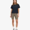T-shirt court ample en coton bio - Bleu marine
