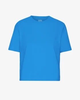 T-shirt court ample en coton bio - Bleu Pacifique