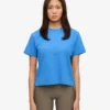 T-shirt court ample en coton bio - Bleu Pacifique