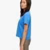 T-shirt court ample en coton bio - Bleu Pacifique