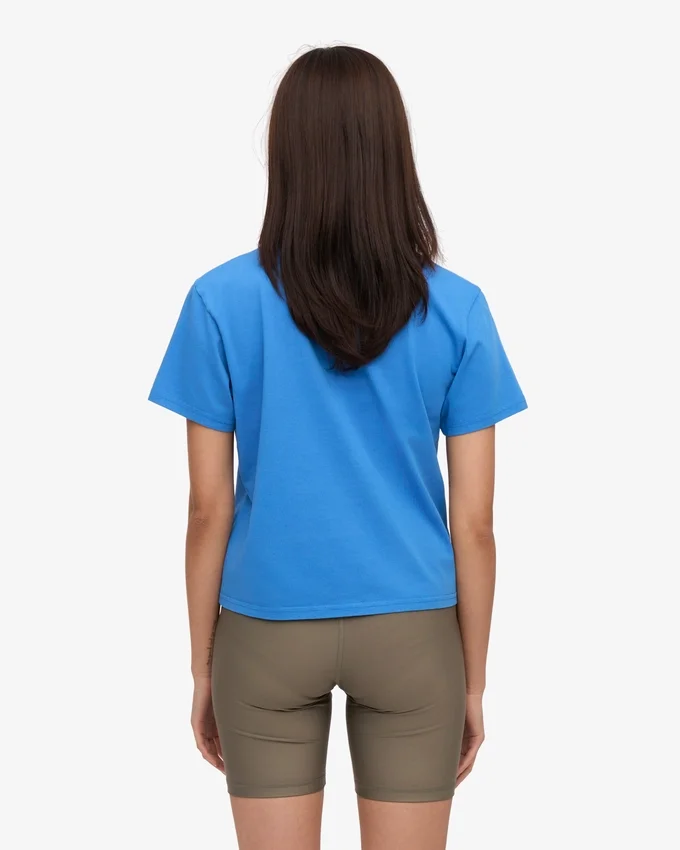T-shirt court ample en coton bio - Bleu Pacifique