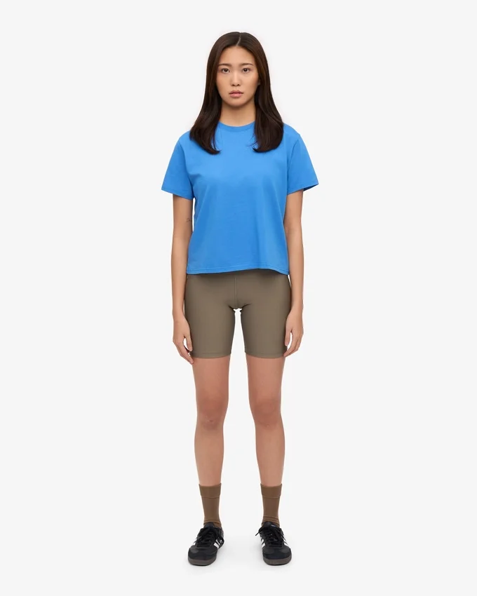 T-shirt court ample en coton bio - Bleu Pacifique