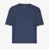T-shirt court ample en coton bio - Bleu pétrole