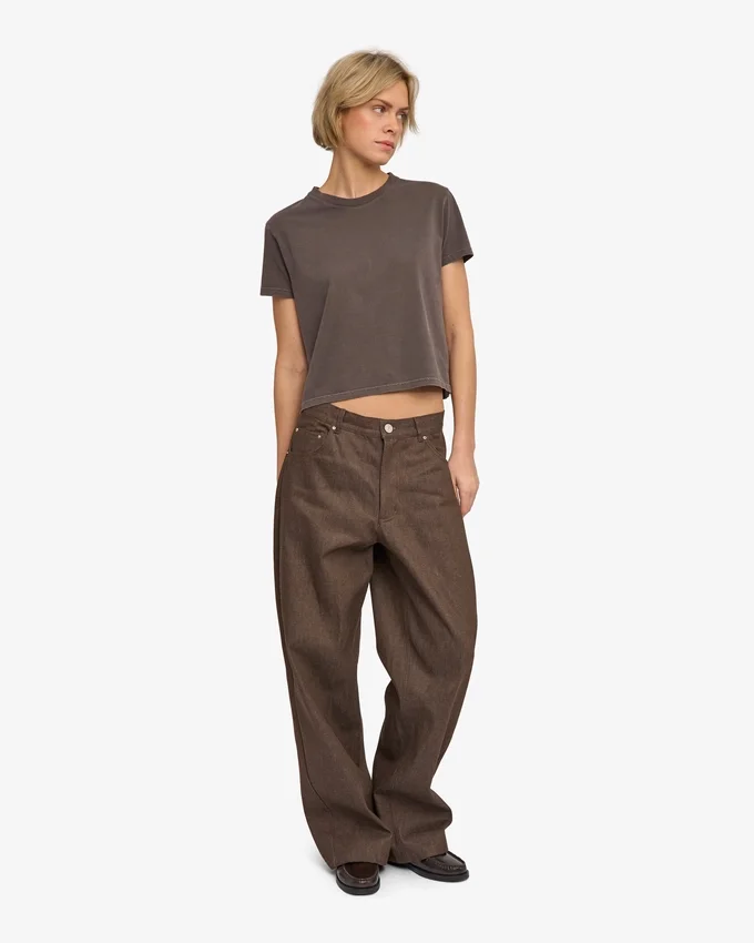 T-shirt court ample en coton bio - Faded Mud