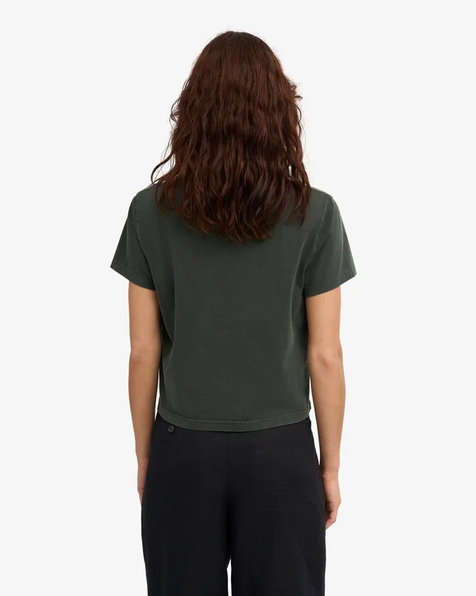 T-shirt court ample en coton bio - Forêt de minuit