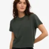 T-shirt court ample en coton bio - Forêt de minuit