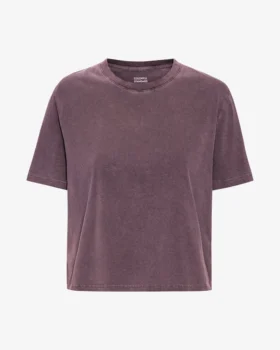 T-shirt court ample en coton bio - Grape délavé