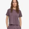 T-shirt court ample en coton bio - Grape délavé