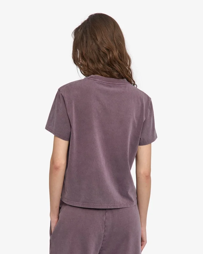 T-shirt court ample en coton bio - Grape délavé
