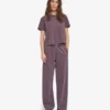T-shirt court ample en coton bio - Grape délavé