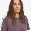 T-shirt court ample en coton bio - Grape délavé