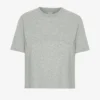 T-shirt court ample en coton bio - Gris chiné