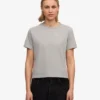 T-shirt court ample en coton bio - Gris chiné