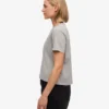 T-shirt court ample en coton bio - Gris chiné