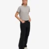 T-shirt court ample en coton bio - Gris chiné
