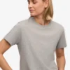 T-shirt court ample en coton bio - Gris chiné