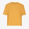 T-shirt court ample en coton bio - Jaune brûlé