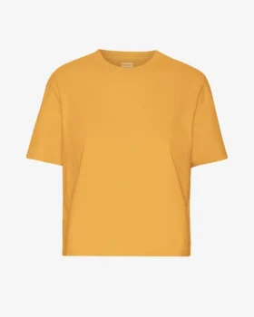 T-shirt court ample en coton bio - Jaune brûlé