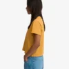 T-shirt court ample en coton bio - Jaune brûlé