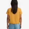 T-shirt court ample en coton bio - Jaune brûlé