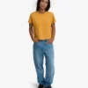 T-shirt court ample en coton bio - Jaune brûlé