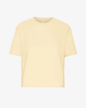 T-shirt court ample en coton bio - Jaune pâle