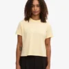 T-shirt court ample en coton bio - Jaune pâle