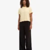 T-shirt court ample en coton bio - Jaune pâle