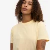 T-shirt court ample en coton bio - Jaune pâle