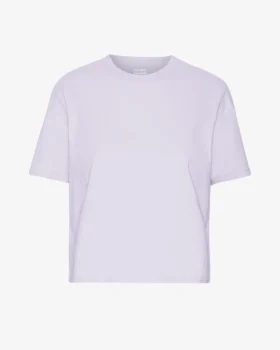 T-shirt court ample en coton bio - Lavande pâle