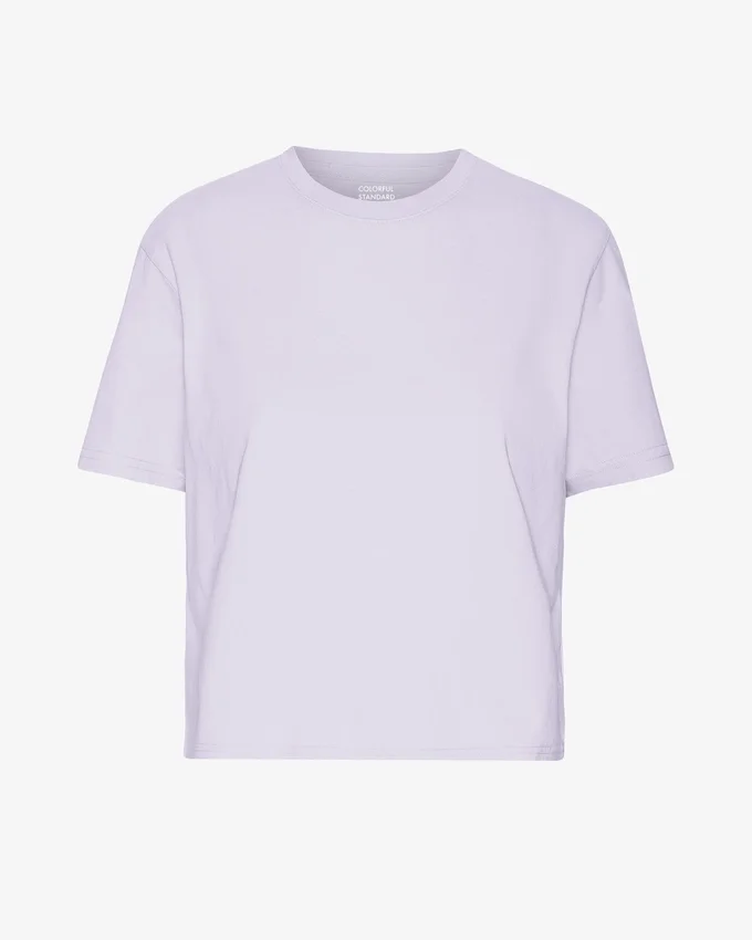 T-shirt court ample en coton bio - Lavande pâle