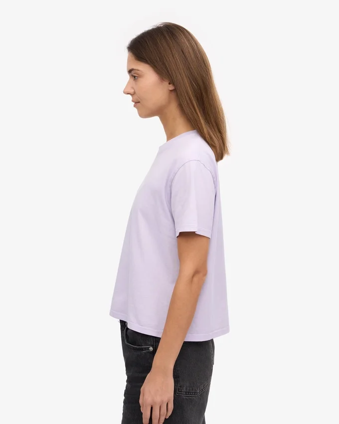 T-shirt court ample en coton bio - Lavande pâle