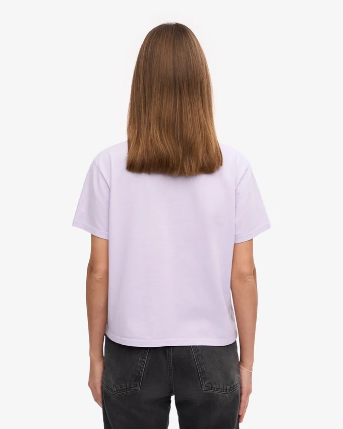 T-shirt court ample en coton bio - Lavande pâle