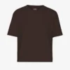 T-shirt court ample en coton bio - Marron café