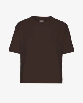 T-shirt court ample en coton bio - Marron café