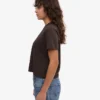 T-shirt court ample en coton bio - Marron café